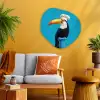 Tucan - Sokkel - Vogel - Koksmuts Wandcirkel Organisch Plexiglas middel -sfeer4