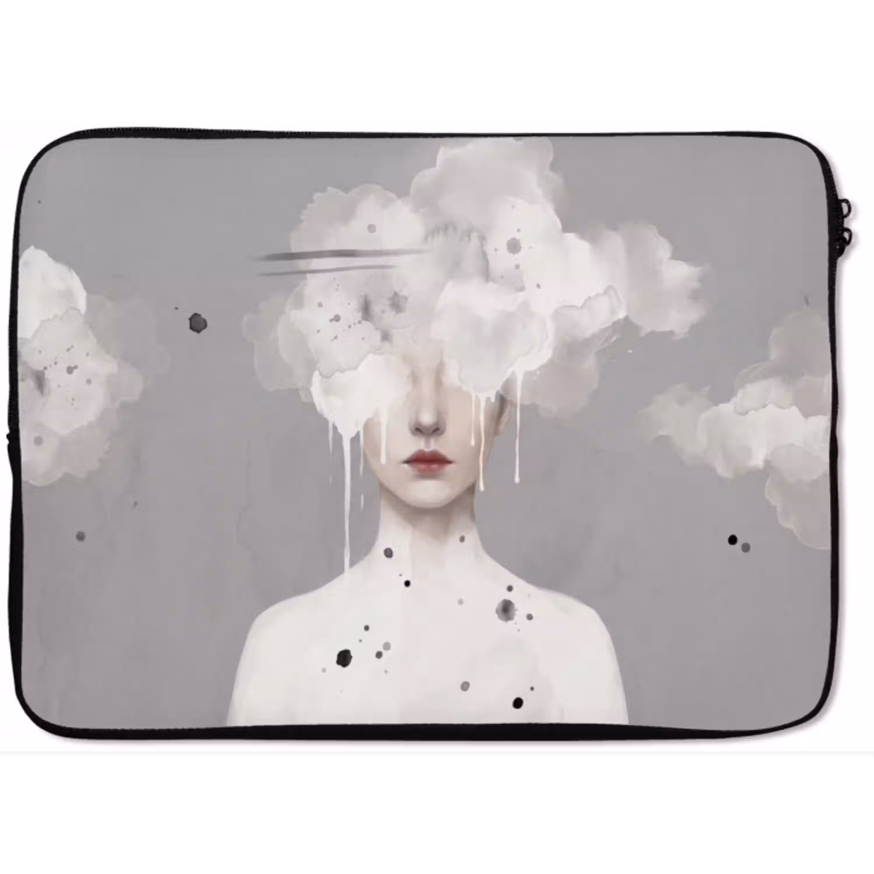 Vrouw - Wolk - Grijs laptophoes neopreen klein -zkaufland3dotto