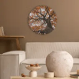 Boom - Bladerdak - Herfst - Oranje - Sfeervol Akoestische PET Vilt - Rond klein -sfeer1