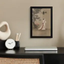 Vrouw - Azië - Kunst - Beige fotolijst zwart zonder passe partout klein -sfeer1