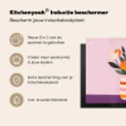 Tulpen - Vaas - Strepen - Paars Inductie beschermer vinyl 3mm middel -zzzzzzusp-haakje_NL