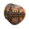 Boeddha beelden - Zonsondergang - Water - Boeddhisme Wandcirkel Organisch Forex 3mm klein -3d