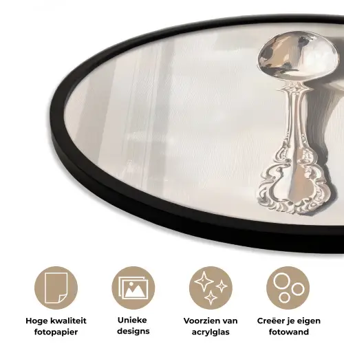Lepel - Verf - Zilver Fotolijst rond zonder passe partout klein -closeup_NL