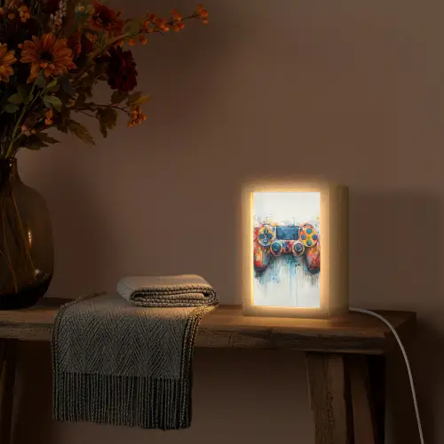 Kinder- en tiener kamer - Gaming - Game controller Light Box met kabel (Tafellamp) klein -sfeer4