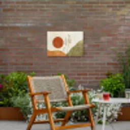 Zon - Abstract - Takken - Oranje Tuinposter op houten frame 2 cm dik klein -sfeer3