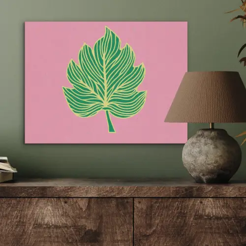 Blad - Groen - Illustratie - Minimalistisch PET vilt klein -sfeer2