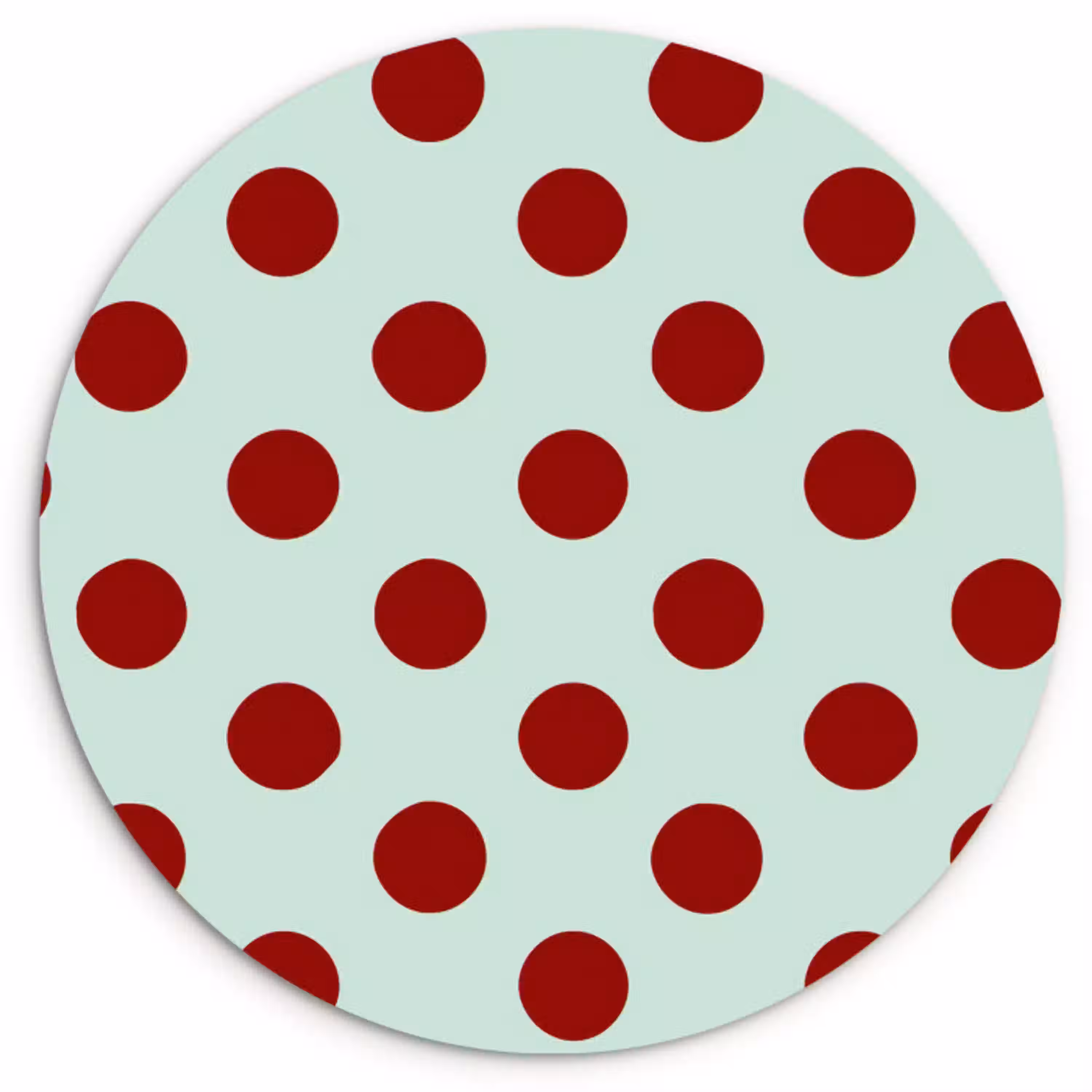 Polka - Dots - Rood Wandcirkel kunststof plaat 5mm dik klein 188 -3d
