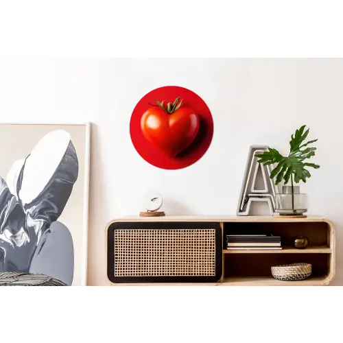 Tomaat - Rood - Hart Wandcirkel aluminium klein -kantoor