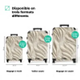 Textuur - Reliëf - Beige NBS - Handbagage koffer - Volwassenen Unisex middel zzzzzzVergelijking_3FR