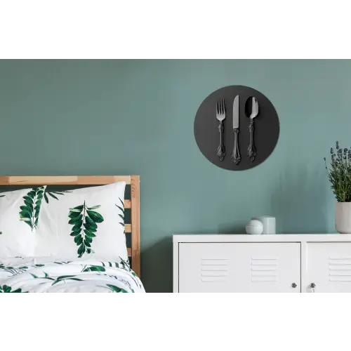 Bestek - Zwart Wandcirkel aluminium klein -slaapkamer