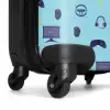 Gamer patroon met spelaccessoires op blauw NBS - Handbagage koffer - Kinderen Unisex middel -wiel