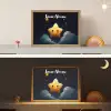 Ster - Gezichtje - Nacht - Wolken Light Box met batterij (Wandlamp kind) middel -sfeer3_kind