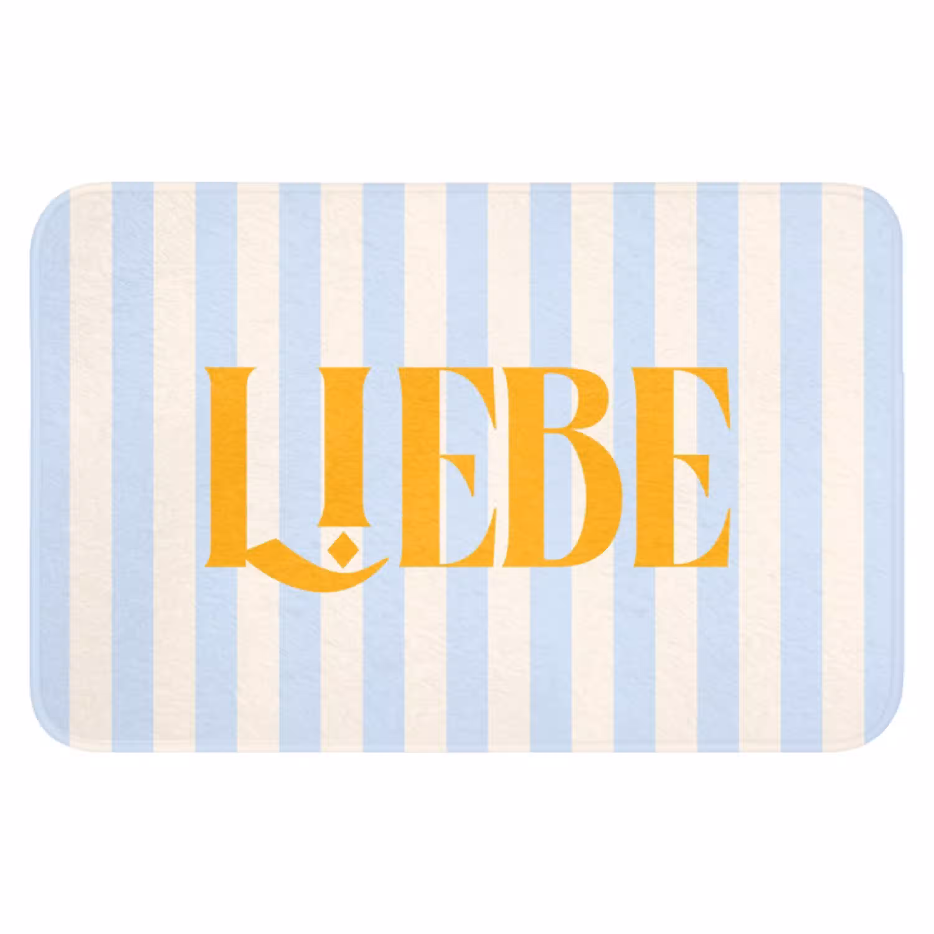Oranje - Blauw - Strepen - Liebe WCmat klein -3d
