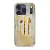 Verf - Goud - Bestek Telefoonhoesje iPhone 17 Pro klein -3d
