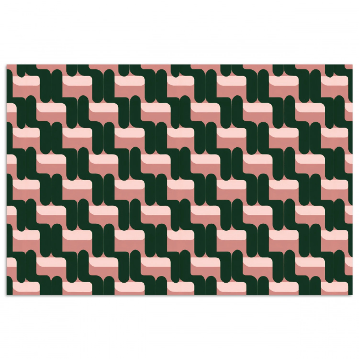 Vlechtpatroon - Groen - Roze - Geometrisch poster papier klein 62 -3d