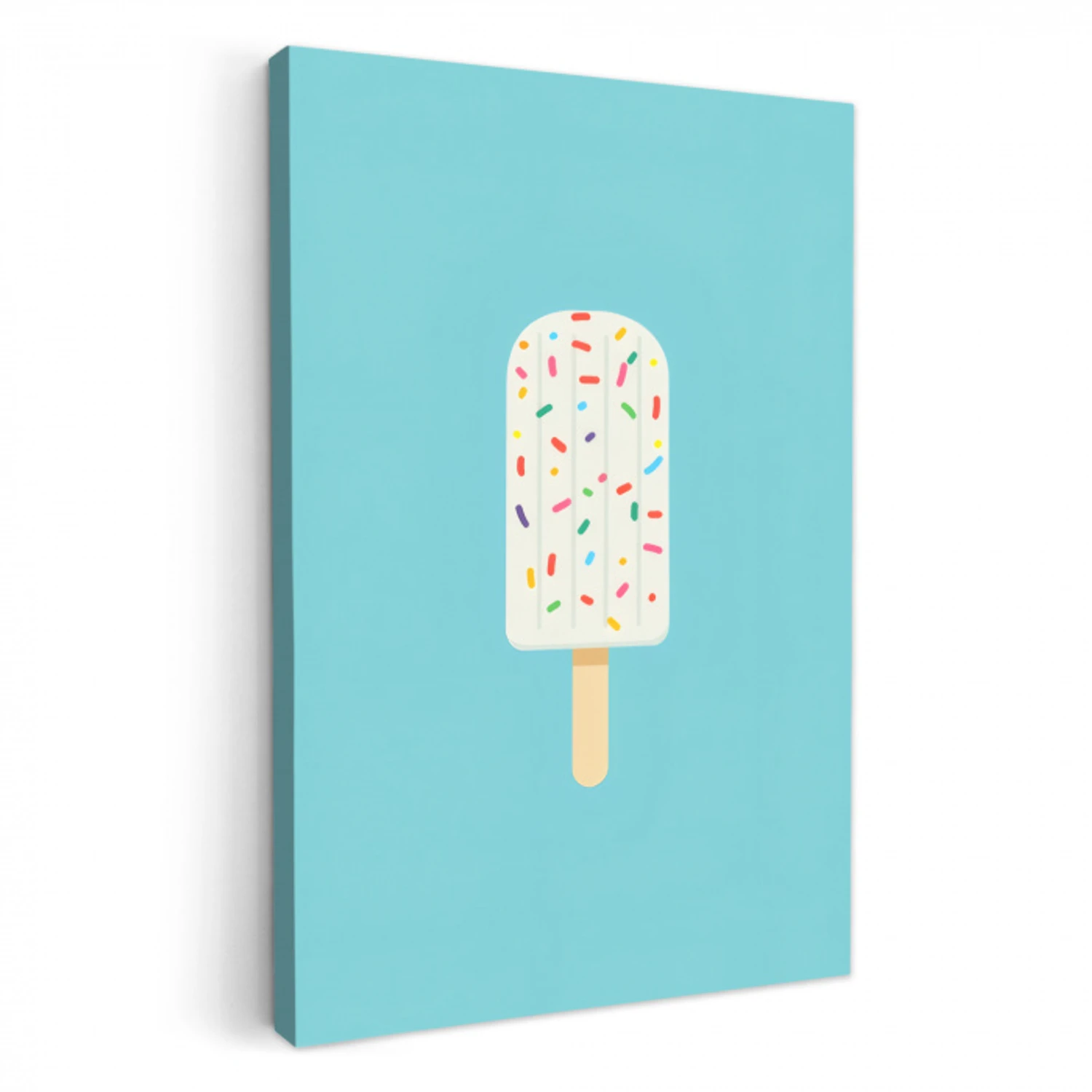 Ijsje - Stokje - Sprinkles - Lichtblauw KitchenYeah - Keuken - Canvas klein -3d