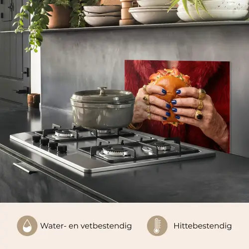 Broodje - Bontjas - Goud keuken achterwand spatscherm klein -usp_NL