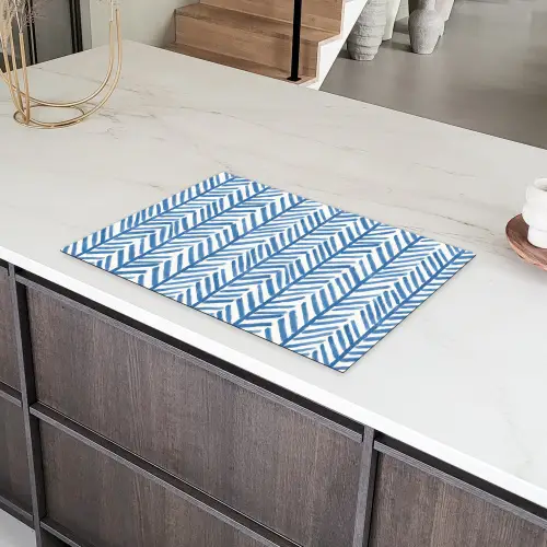 Patroon - Streep - Blauw Inductie beschermer vinyl 3mm klein 276 -sfeer8