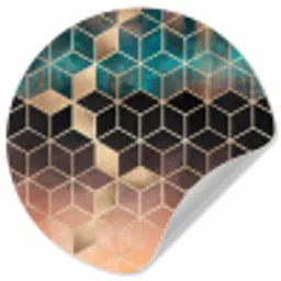 Abstract - Kubus - Goud - Patronen - Luxe Wandcirkel behangsticker klein -3d
