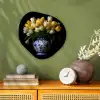 Geel - Tulpen - Vaas - Bloemen Wandcirkel Organisch Forex 3mm klein -sfeer2