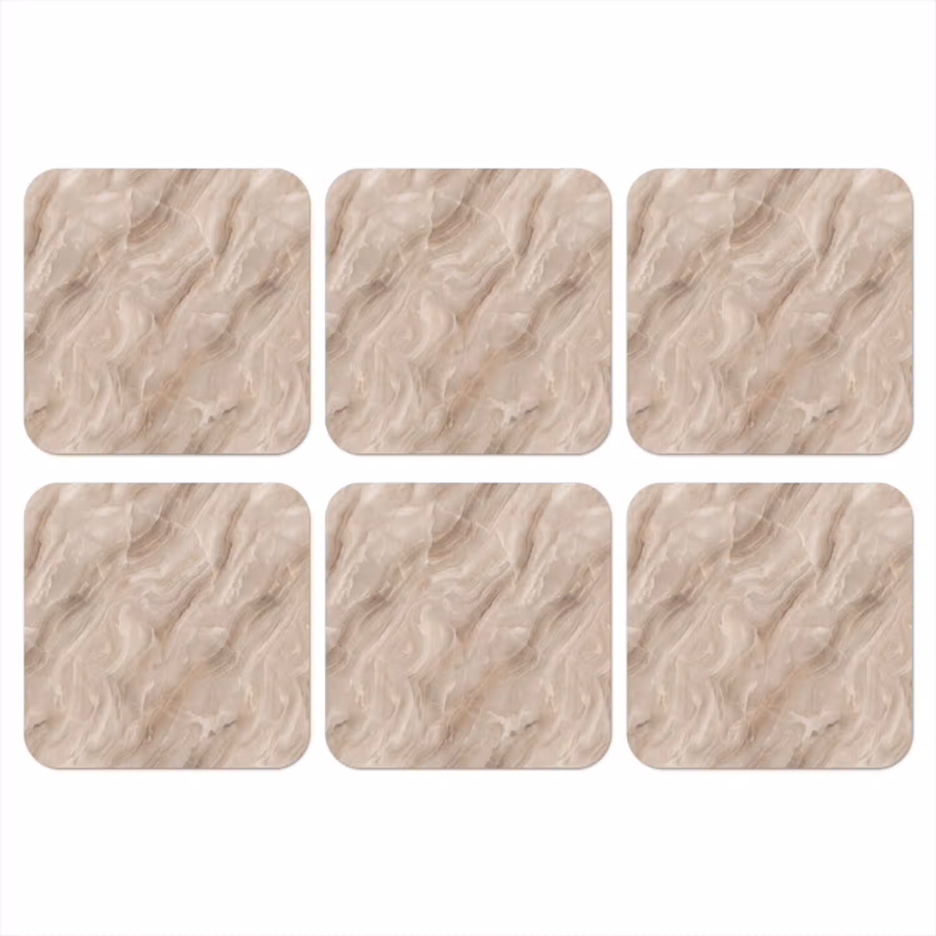 Steen - Golvend - Abstract - Beige onderzetter kurk middel -3d