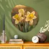 Bloemen - Geel - Wazig Wandcirkel Organisch Plexiglas middel -sfeer2