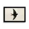 Zwarte zwaluw - Gouden accenten - Lichte achtergrond fotolijst zwart zonder passe partout klein -3d