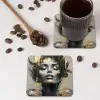 Vrouw - Kunst - Goud - Abstract - Glamour onderzetter kurk middel -sfeer2