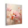Bloemen - Watercolor - Roze - Abstract - Kunst aluminium wit klein -3d