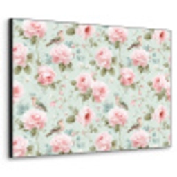 Rozen - Vogels - Pastel - Kleurrijk Textielframe zwart klein 947 -3d