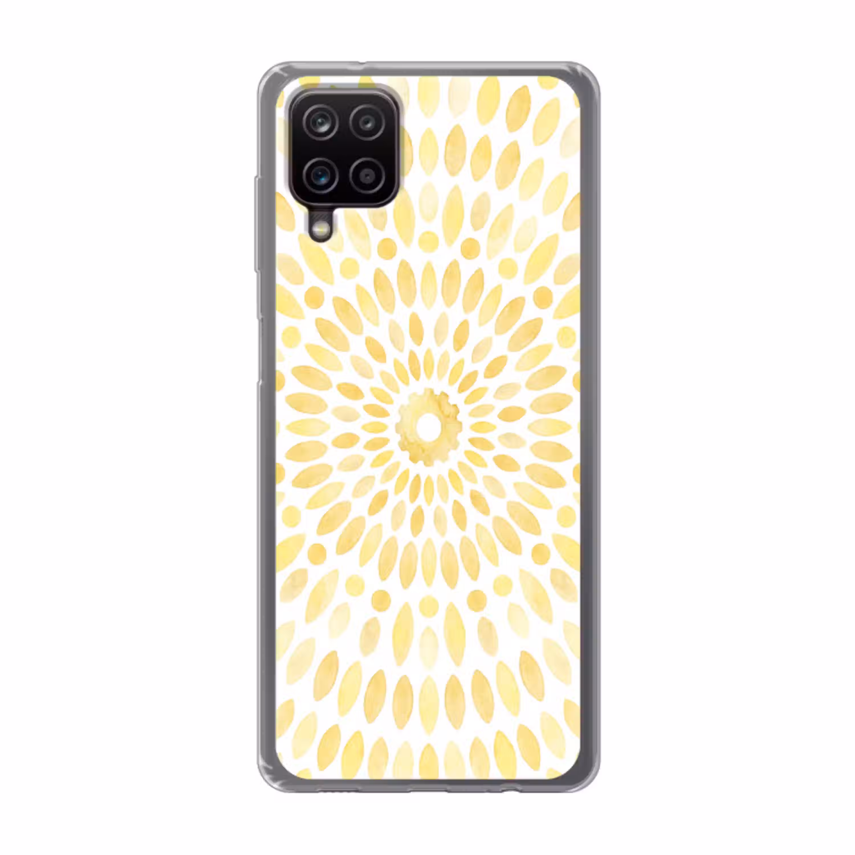 Abstract - Geometrisch - Stralend - Geel Telefoonhoesje Samsung Galaxy A12 klein -3d
