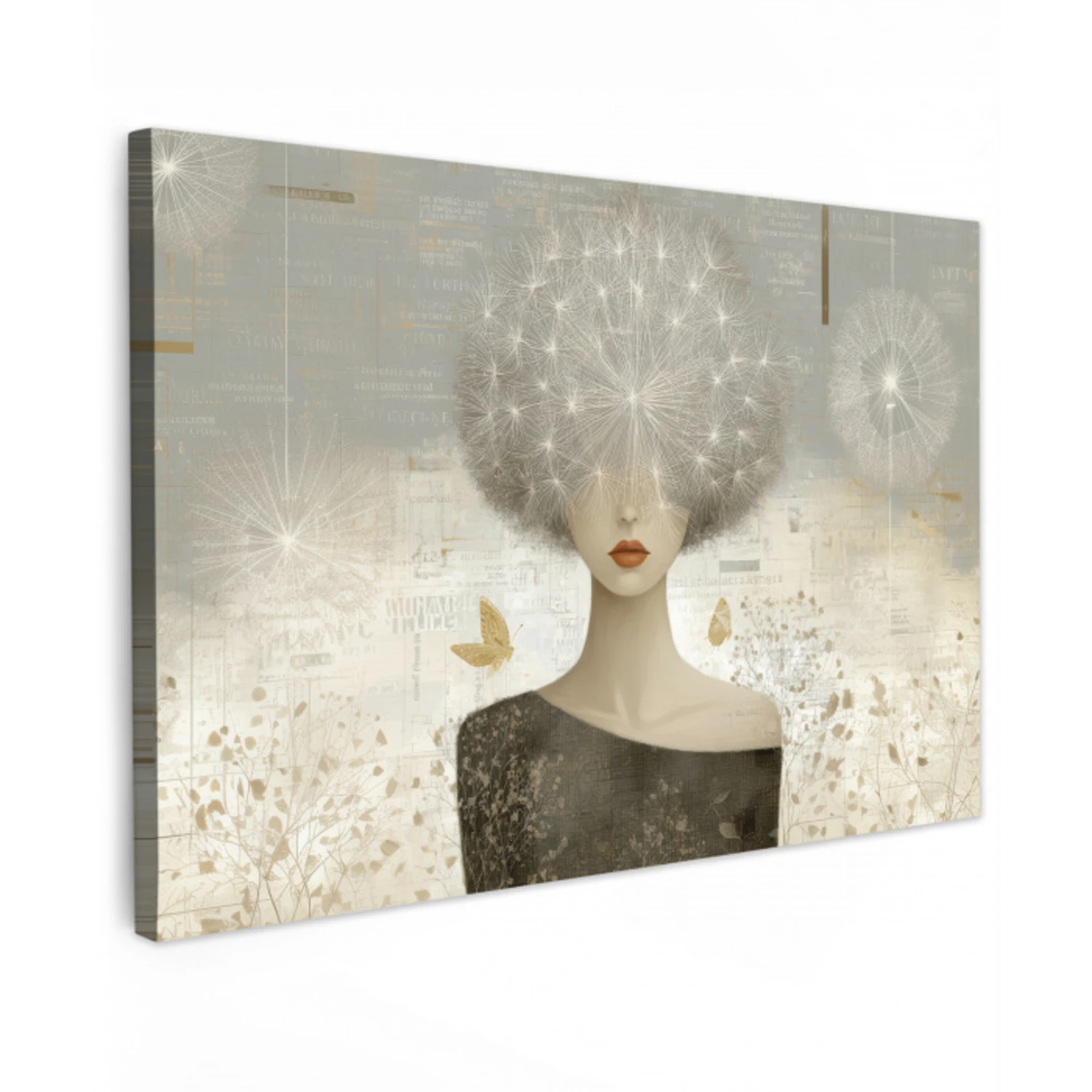 Pluis - Vrouw - Beige canvas 2cm klein -z3d