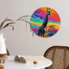 Giraffe - Savanna - Lucht - Gekleurd Wandcirkel plexiglas klein -sfeer4