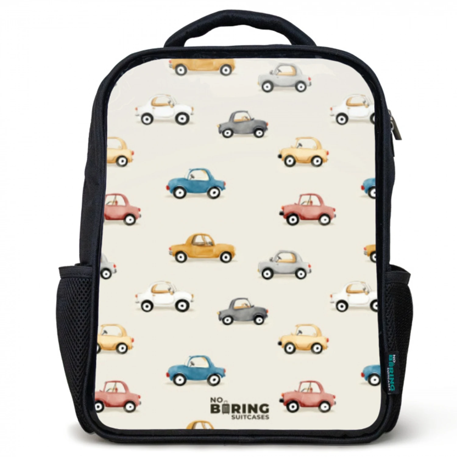 Kleurrijke retro autootjes Rugzak - Zwart middel -3d