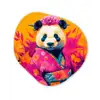 Kimono - Roze - Panda - Bloemenkroon Wandcirkel Organisch Aluminium middel -3d