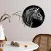 Zebra - Zwart - Wit - Portret - Dieren Wandcirkel kunststof plaat 5mm dik klein -sfeer4