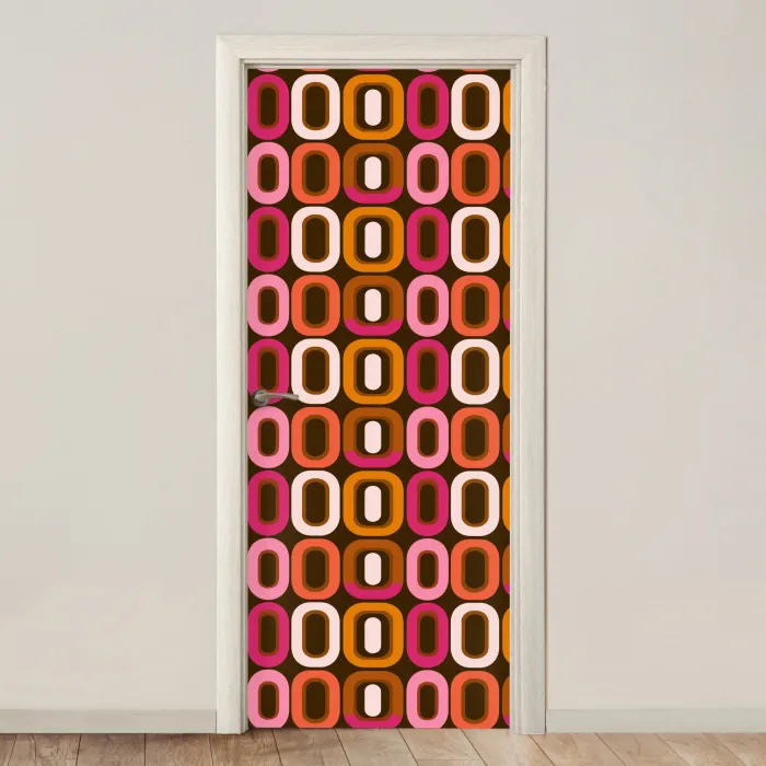Modern - Retro - Kleurrijk deurposter klein 289 -3d_beige