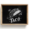 Taco - Kruiden - Witte krijtstijl - Tekst Dienblad Rechthoek middel -z3d_shopping