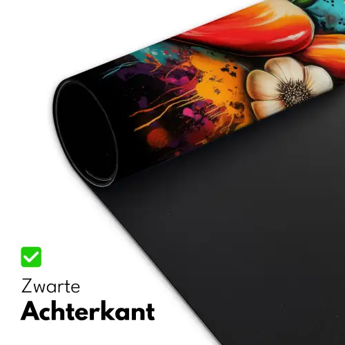 Groente - Peper - Knoflook - Graffiti - Verf - Kleurrijk Muismat XXL klein -sfeer2