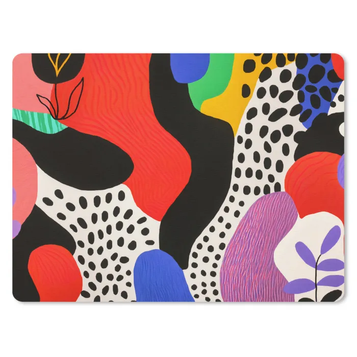 Abstract - Vormen - Kleuren - Stippen muismat rubber klein -3d