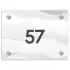 Aquarel - Grijs - Traditioneel Naambord Rechthoek middel -3d