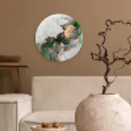 Marmer - Goud - Groen - Luxe Wandcirkel kunststof plaat 5mm dik klein -sfeer1