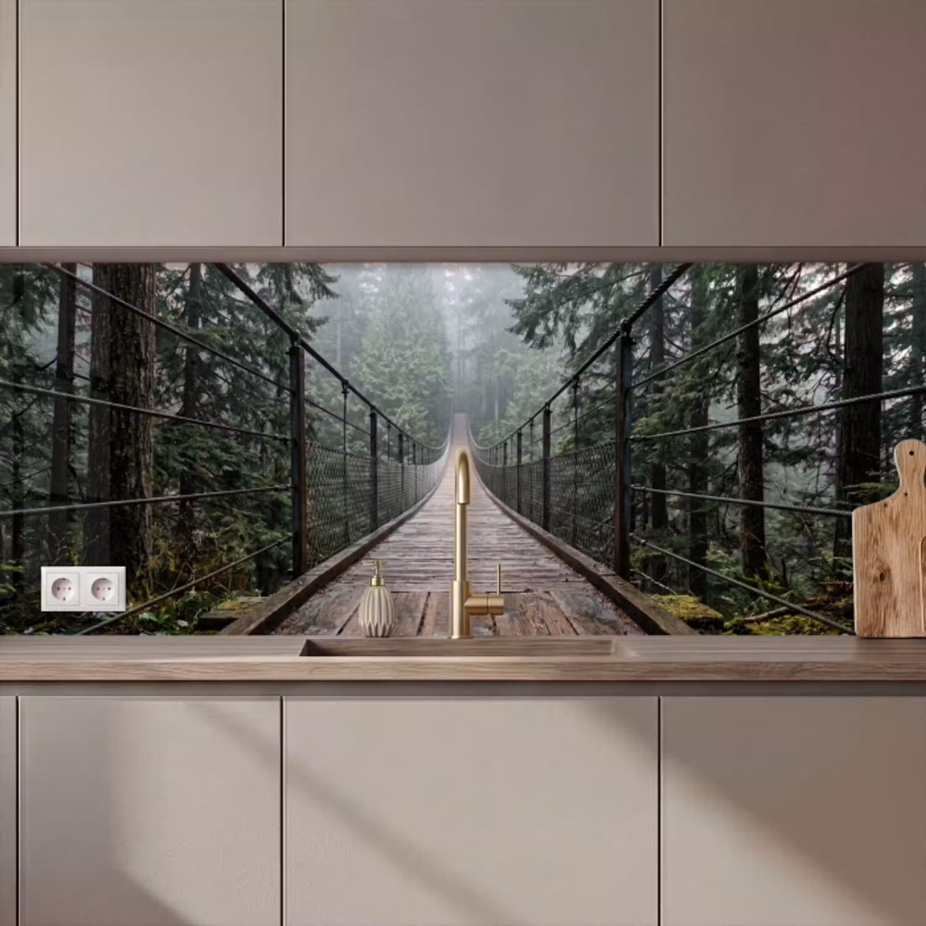 Brug - Bos - Mist - Natuur keuken achterwand 2 middel zz_3dshopping