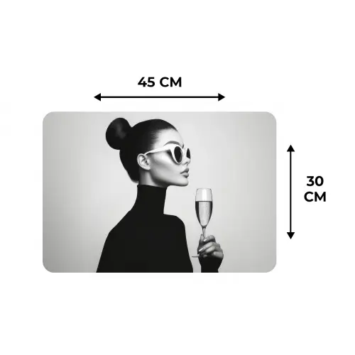 Vrouw - Champagne - Modern Placemat vinyl groot -specs