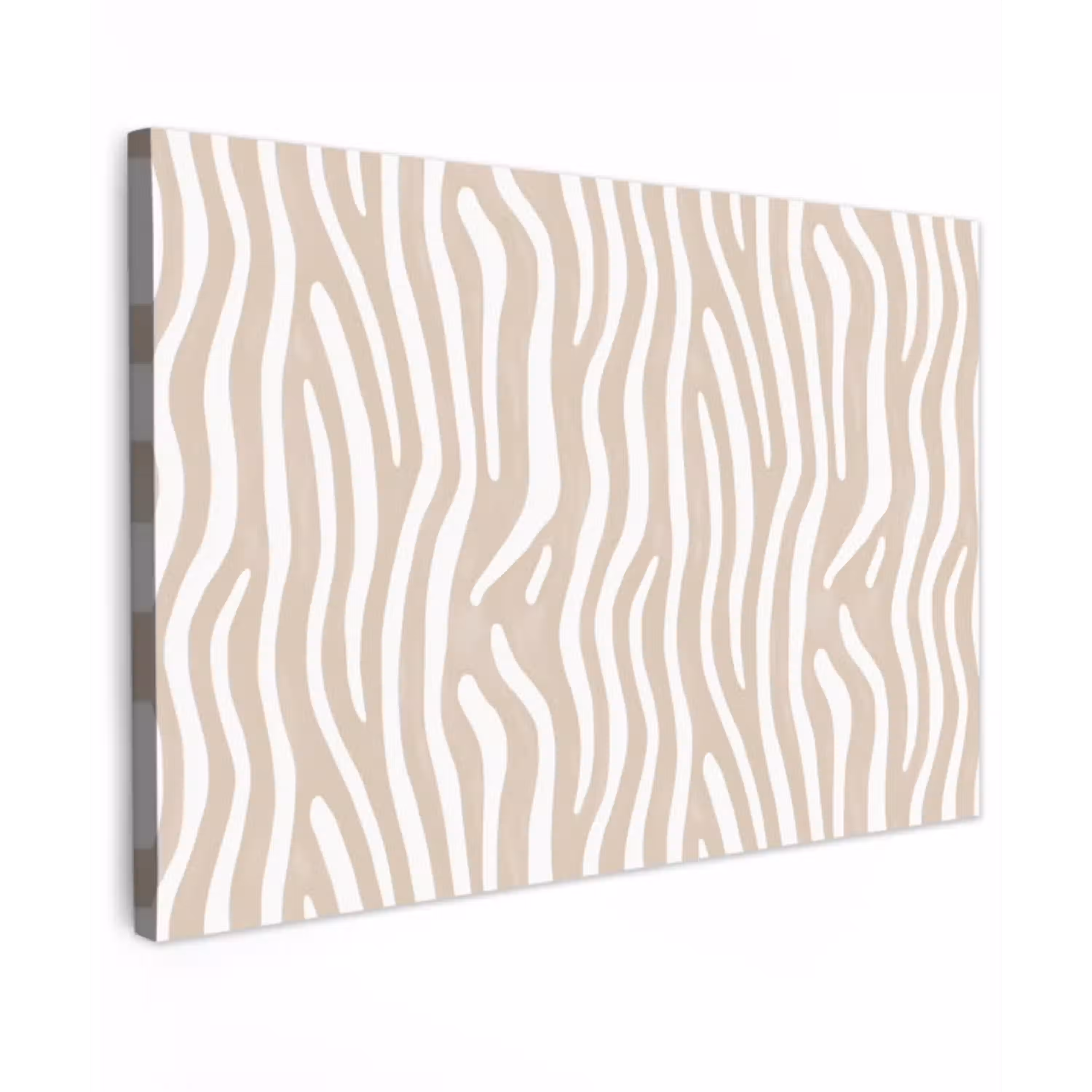 Abstract - Zebra - Beige Tuinposter op houten frame 2 cm dik klein 845 -3d