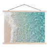 Kust - Zand - Blauw textielposter latten blank klein -3d