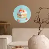 Slagroom - Taart - Blauw - Eten Wandcirkel behangsticker klein -sfeer1