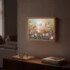 Bloemen - Kunst - Natuur - Olieverf Light Box met batterij (Wandlamp) middel -sfeer1