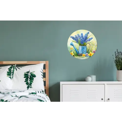 Lavendelbloemen - Quote - Gieter Wandcirkel aluminium klein -slaapkamer