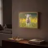 Lammetje - Gras - Bloemen - Geel Light Box met batterij (Wandlamp) middel -sfeer1